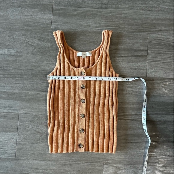 3/$20⚡️Loft Orange Sleeveless Knit Ribbed Button Up Sweater Tank Top - Picture 6 of 14